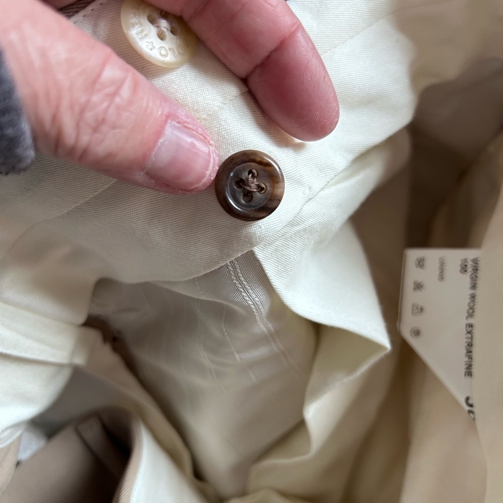 Vintage Polo Ralph Lauren Extrafine Virgin Wool Pleated cuffed tan trousers. 38 - Picture 12 of 15